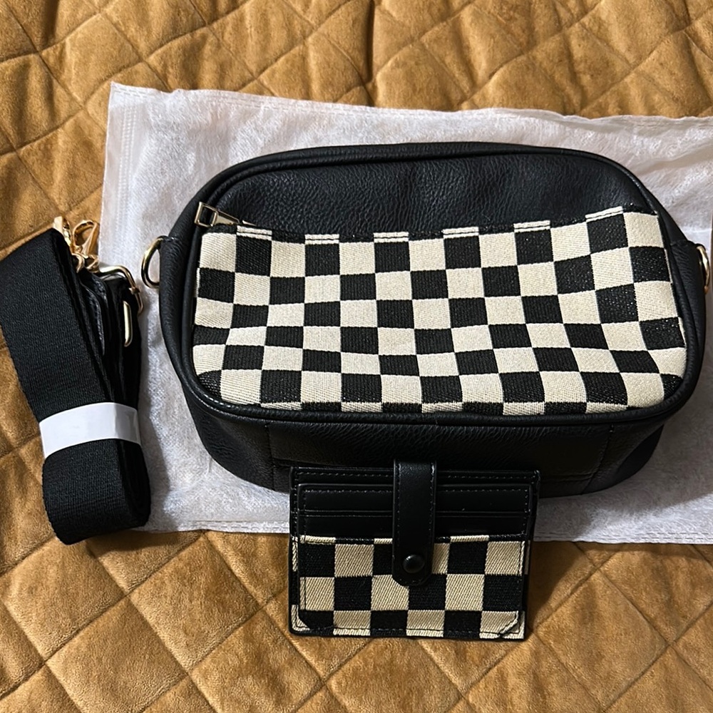 Checkered Black and White Women's Bag